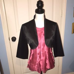 Salmon pink ruffle top